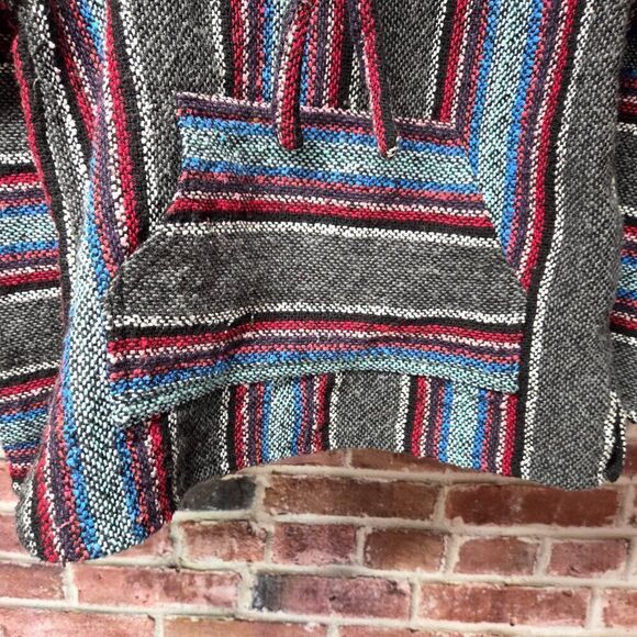 Hydration Nation Baja Hoodie S | Mexican Artisan Red Blue Boho Surf Festival Y2K - Picture 5 of 5